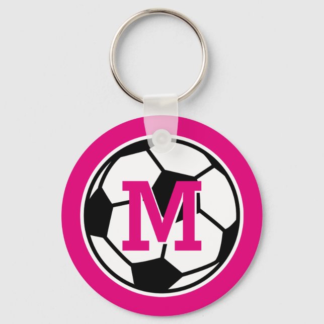 Personalized monogram soccer keychains for girls (Front)
