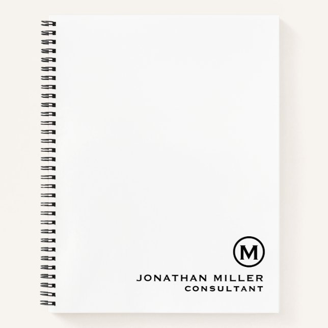Personalized Monogram Spiral Notebook (Front)