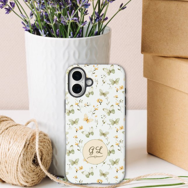 Personalized Monogram Spring Butterfly Case-Mate iPhone Case (Creator Uploaded)