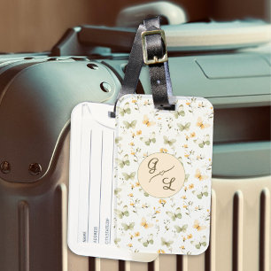 Personalized Monogram Spring Butterfly Luggage Tag