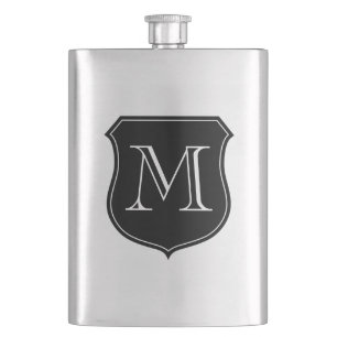 Personalized monogram stainless steel flask