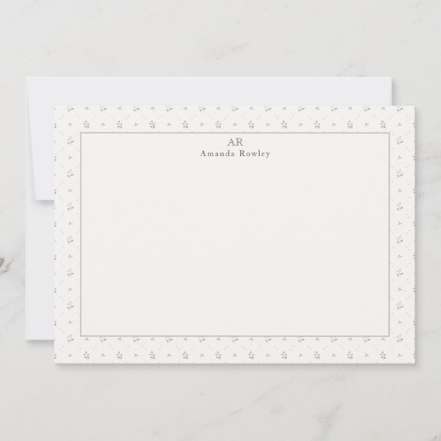 Personalized Monogram Stationary Thank You Card (Front)