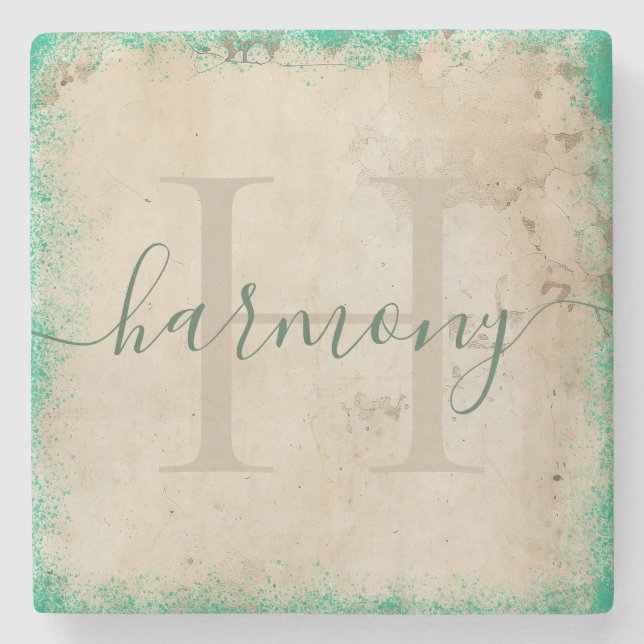 Personalized Monogram Stone Coaster (Front)