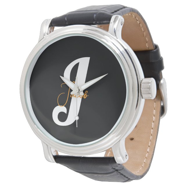 Personalized Monogram – Stylish Custom Design Watch (Angled)