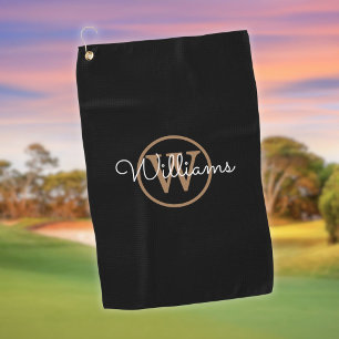 Personalized Monogram Stylish Script Name Golf Towel