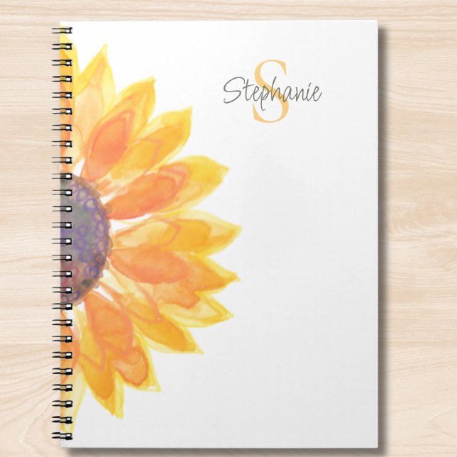 Personalized Monogram Sunflower  Notebook (Creator Uploaded)