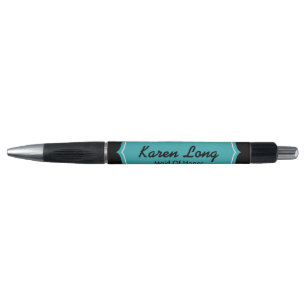 Personalized Monogram Teal Blue Writing Pen Gift
