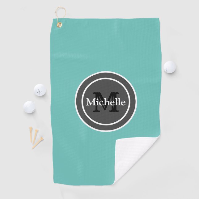 Personalized Monogram Teal Women's Golf Towel (InSitu)