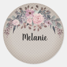Personalized monogram text watercolor flower flora