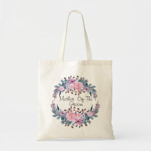 Personalized monogram text watercolor flower flora tote bag