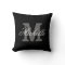 Personalized monogram throw pillow | Classy black