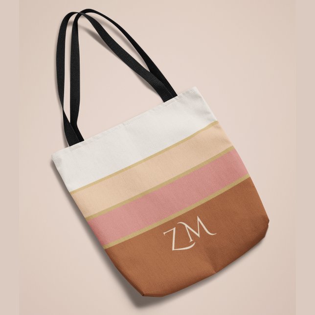 Personalized Monogram Tote Bag Elegant Dusty Rose  (Creator Uploaded)