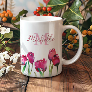 Personalized Monogram Tulip Coffee Mug
