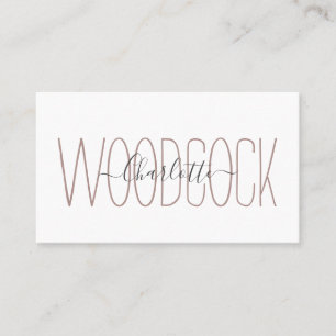 Personalized Monogram Typography Calling Card