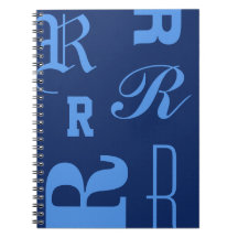 Personalized Monogram, Typography Initials, Blue