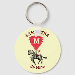Personalized Monogram Valentines Keychain