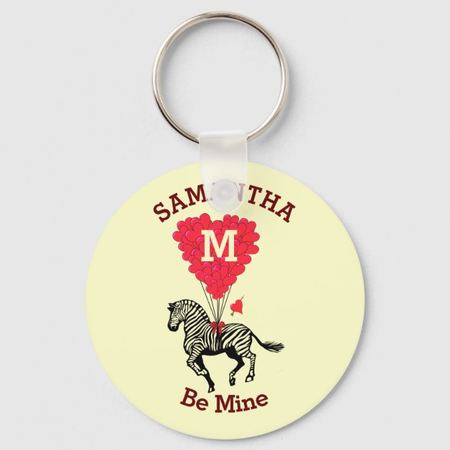 Personalized Monogram Valentines Keychain (Front)