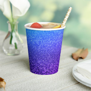 Personalized monogram vintage glitter shine 3 ring paper cups