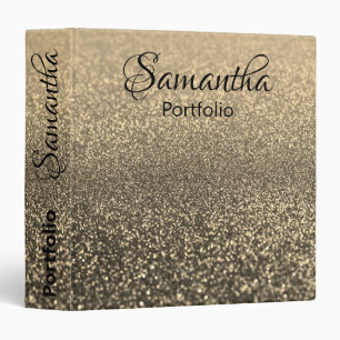 Personalized monogram vintage glitter shine binder