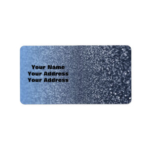 Personalized monogram vintage glitter shine blue s label