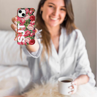Personalized Monogram Vintage Rose Phone Case
