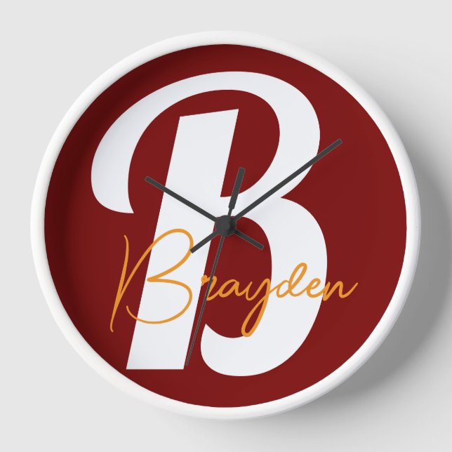 Personalized Monogram Wall Clock (Front)