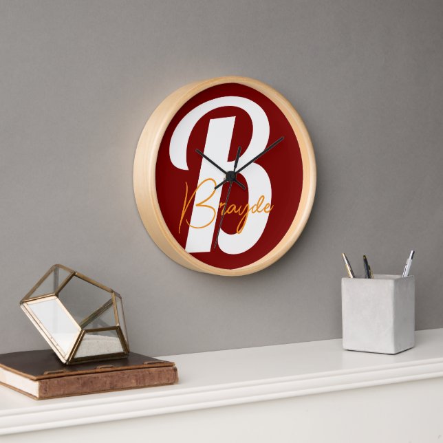 Personalized Monogram Wall Clock (Office)