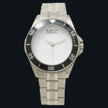 Personalized Monogram Watch Face<br><div class="desc">Give a gift he will actually keep (and wear!) and remember who gave it to him each time he checks the time.</div>