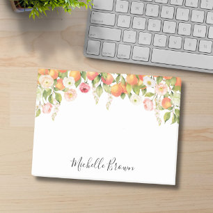 Personalized Monogram Watercolor Orange Elegant Post-it Notes