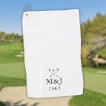 Personalized Monogram Wedding Anniversary Date Golf Towel<br><div class="desc">Personalize the monogram initials and date to create a unique golf gift and keepsake for any golfer. Perfect for weddings,  anniversaries,  or any other special occassion. Designed by Thisisnotme©</div>