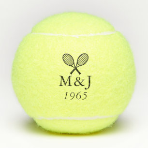 Personalized Monogram Wedding Anniversary Date Tennis Balls