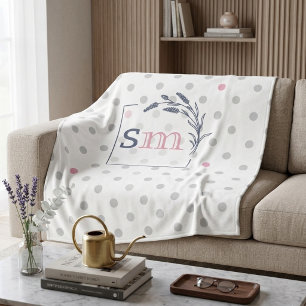 Personalized Monogram Wedding Gift Couple Bride Fleece Blanket