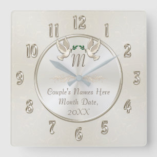Personalized Monogram Wedding Gifts Clock