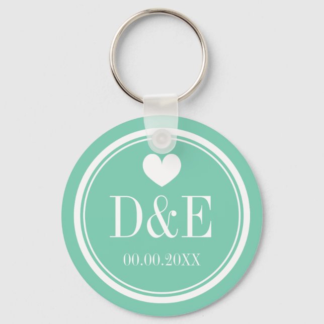 Personalized monogram wedding party favour keychai keychain (Front)