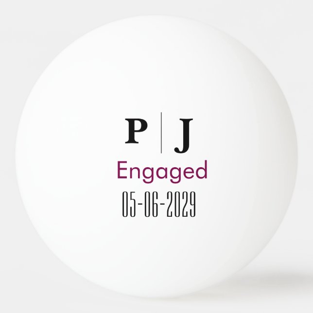Personalized Monogram Wedding Ping Pong Ball (Front)