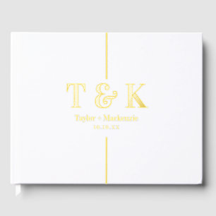 Personalized Monogram Wedding Real Foil Guest Book