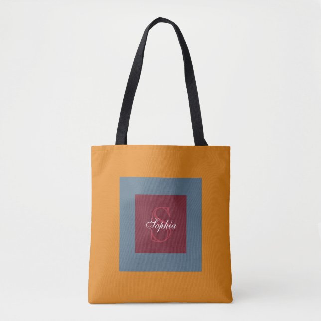 Personalized Monogram Winter Tote Bag (Front)