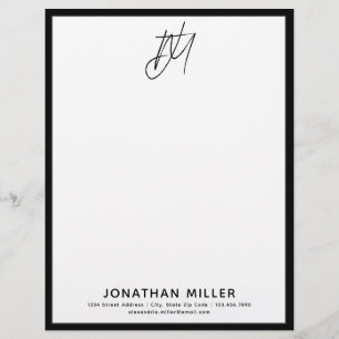 Personalized Monogram with Contact Information Letterhead