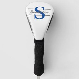 Personalized Monogram with Name Blue Grey Men Golf Head Cover