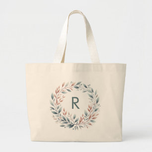Personalized Monogram Wreath Tote Bag