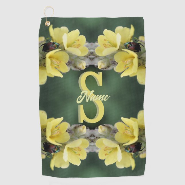 Personalized Monogram Your Initial Name Mullein  Golf Towel (Front)