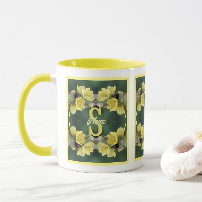 Personalized Monogram Your Initial Name Mullein  Mug (With Donut)