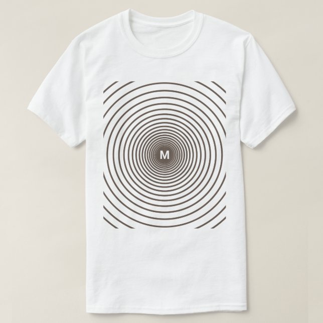 Personalized Monogram Your Letter Striped T-Shirt (Design Front)