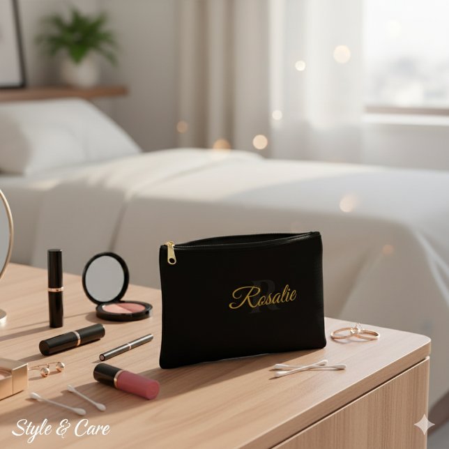 Personalized Monogram Zipper Pouch for Essentials (Personalized Monogram Zipper Pouch for Essentials)