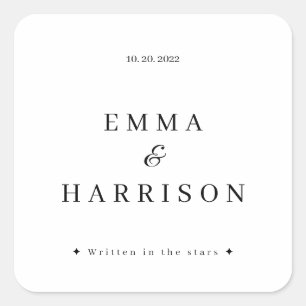 Personalized Monogram Zodiac Wedding Names Sticker