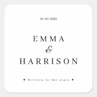 Personalized Monogram Zodiac Wedding Names Sticker