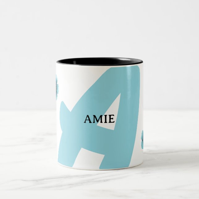 personalized Monogramed Initials, name, picture   Two-Tone Coffee Mug (Center)