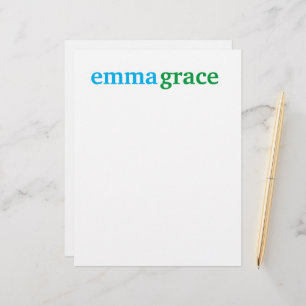 Personalized Monogramed Stationery Notepad