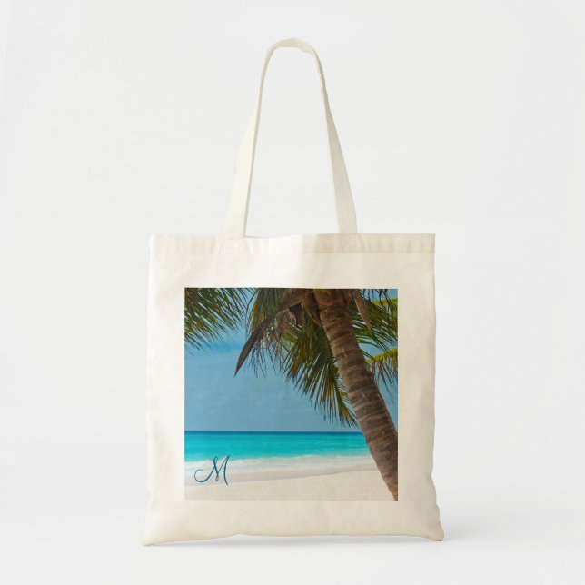 Personalized Monogrammed Beach Bags Palm Trees (Front)