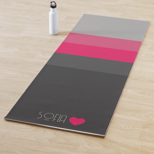 Personalized Monogrammed Colour Striped  Yoga Mat (In Situ)